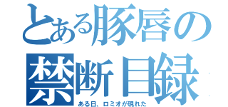 とある豚唇の禁断目録（ある日、ロミオが現れた）