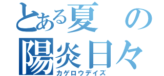 とある夏の陽炎日々（カゲロウデイズ）