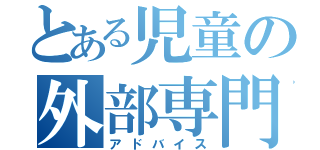 とある児童の外部専門家相談（アドバイス）