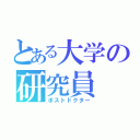 とある大学の研究員（ポストドクター）