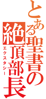 とある聖書の絶頂部長（エクスタシー）