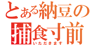 とある納豆の捕食寸前（いただきます）