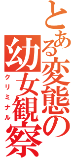 とある変態の幼女観察（クリミナル）