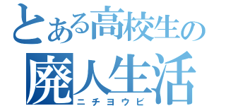 とある高校生の廃人生活（ニチヨウビ）