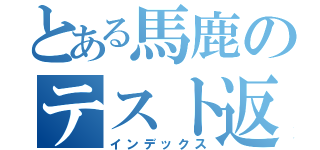 とある馬鹿のテスト返し（インデックス）