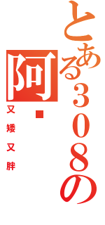 とある３０８の阿奶（又矮又胖）