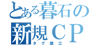 とある暮石の新規ＣＰ投稿（タグ建立）