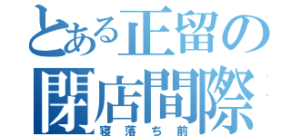 とある正留の閉店間際（寝落ち前）