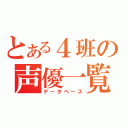 とある４班の声優一覧（データベース）