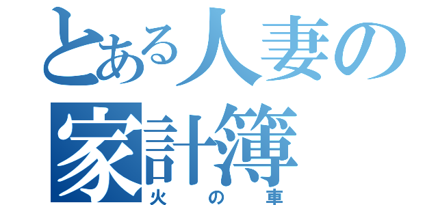 とある人妻の家計簿（火の車）