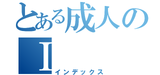 とある成人のⅠ（インデックス）