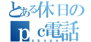 とある休日のｐｃ電話（ｓｋｙｐｅ）