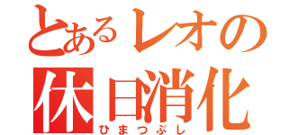 とあるレオの休日消化（ひまつぶし）