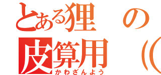 とある狸の皮算用（違（かわざんよう）