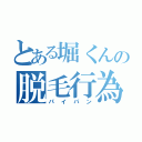 とある堀くんの脱毛行為（パイパン）