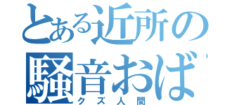 とある近所の騒音おばさん（クズ人間）