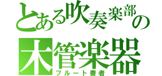 とある吹奏楽部の木管楽器（フルート奏者）