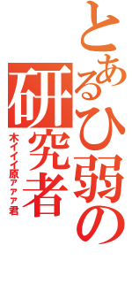 とあるひ弱の研究者Ⅱ（木イイイ原ァァァ君）