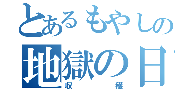 とあるもやしの地獄の日（収穫）