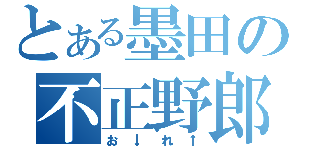 とある墨田の不正野郎（お↓れ↑）