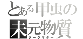 とある甲虫の未元物質（ダークマター）