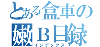 とある盒車の嫩Ｂ目録（インデックス）