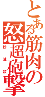 とある筋肉の怒超砲撃（砂滅殺）