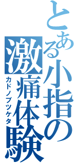 とある小指の激痛体験（カドノブツケタ）