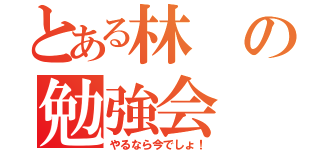 とある林の勉強会（やるなら今でしょ！）