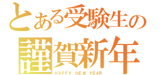 とある受験生の謹賀新年（ＨＡＰＰＹ ＮＥＷ ＹＥＡＲ）