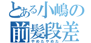 とある小嶋の前髪段差（やめたやめた）