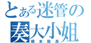 とある迷管の奏大小姐（根本腹黑）