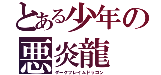 とある少年の悪炎龍（ダークフレイムドラゴン）