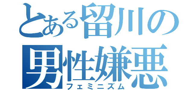 とある留川の男性嫌悪（フェミニズム）