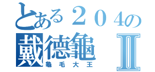 とある２０４の戴德龜Ⅱ（龜毛大王）