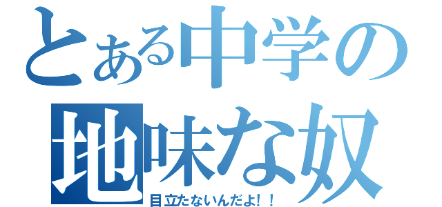 とある中学の地味な奴（目立たないんだよ！！）