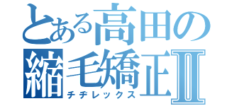 とある高田の縮毛矯正Ⅱ（チヂレックス）