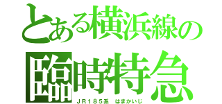 とある横浜線の臨時特急（ＪＲ１８５系 はまかいじ）