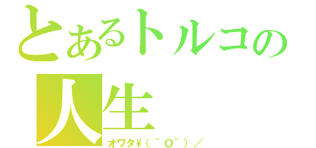 とあるトルコの人生（オワタ\\（＾Ｏ＾）／）