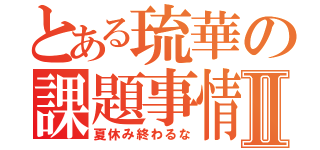 とある琉華の課題事情Ⅱ（夏休み終わるな）