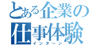 とある企業の仕事体験（インターン）