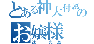 とある神大付属のお嬢様（辻　久恵）