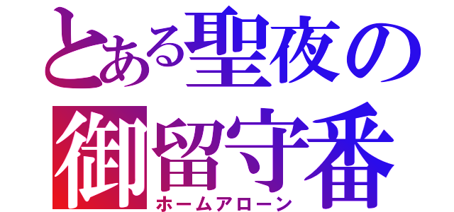 とある聖夜の御留守番（ホームアローン）