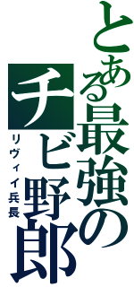 とある最強のチビ野郎（リヴィイ兵長）