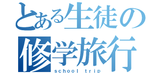 とある生徒の修学旅行（ｓｃｈｏｏｌ ｔｒｉｐ）