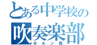 とある中学校の吹奏楽部（ホルン隊）