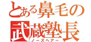 とある鼻毛の武蔵塾長（ノーズヘアー）