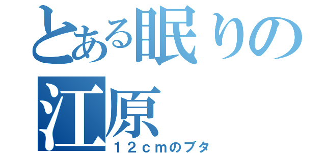 とある眠りの江原（１２ｃｍのブタ）