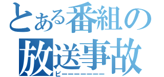 とある番組の放送事故（ピーーーーーーー）