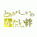 とあるバーモスのかたい絆（世界一の仲間）